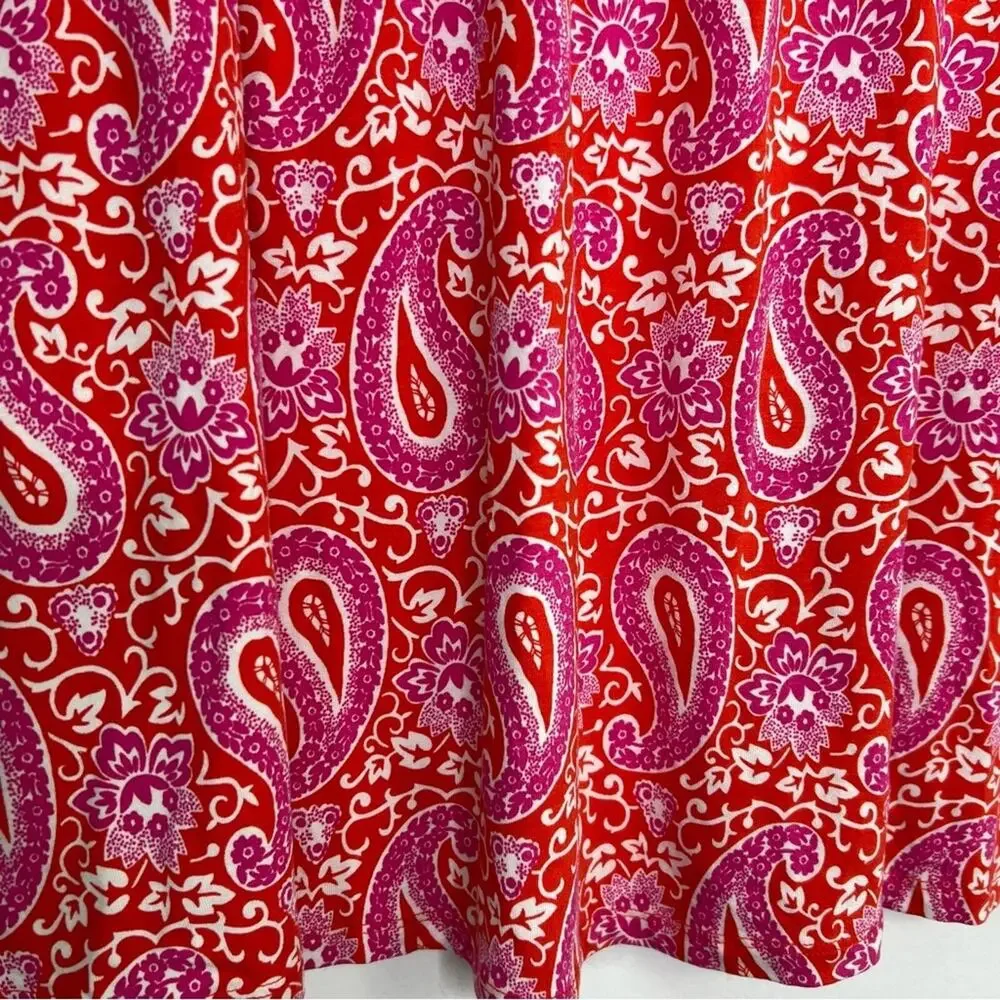Boden Pull On Jersey Enchanted Paisley Pink Print Skirt Size 6 Petite